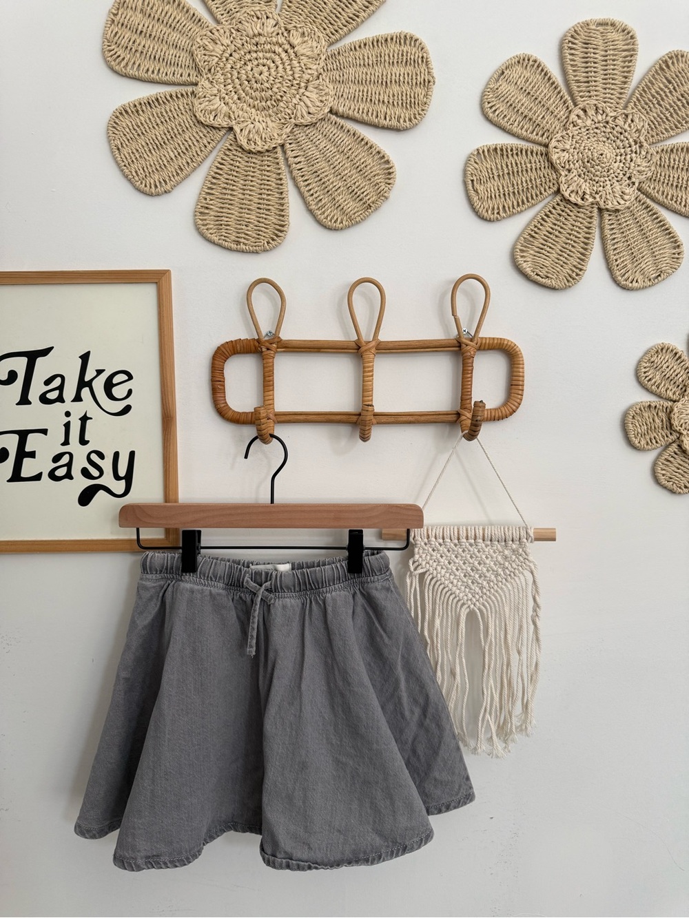 Zara - 9-10y - gray denim skirt
